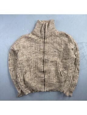 Pendleton Men's Wool Sweater Cardigan Shawl Collar Khaki Sand Size L Damaged